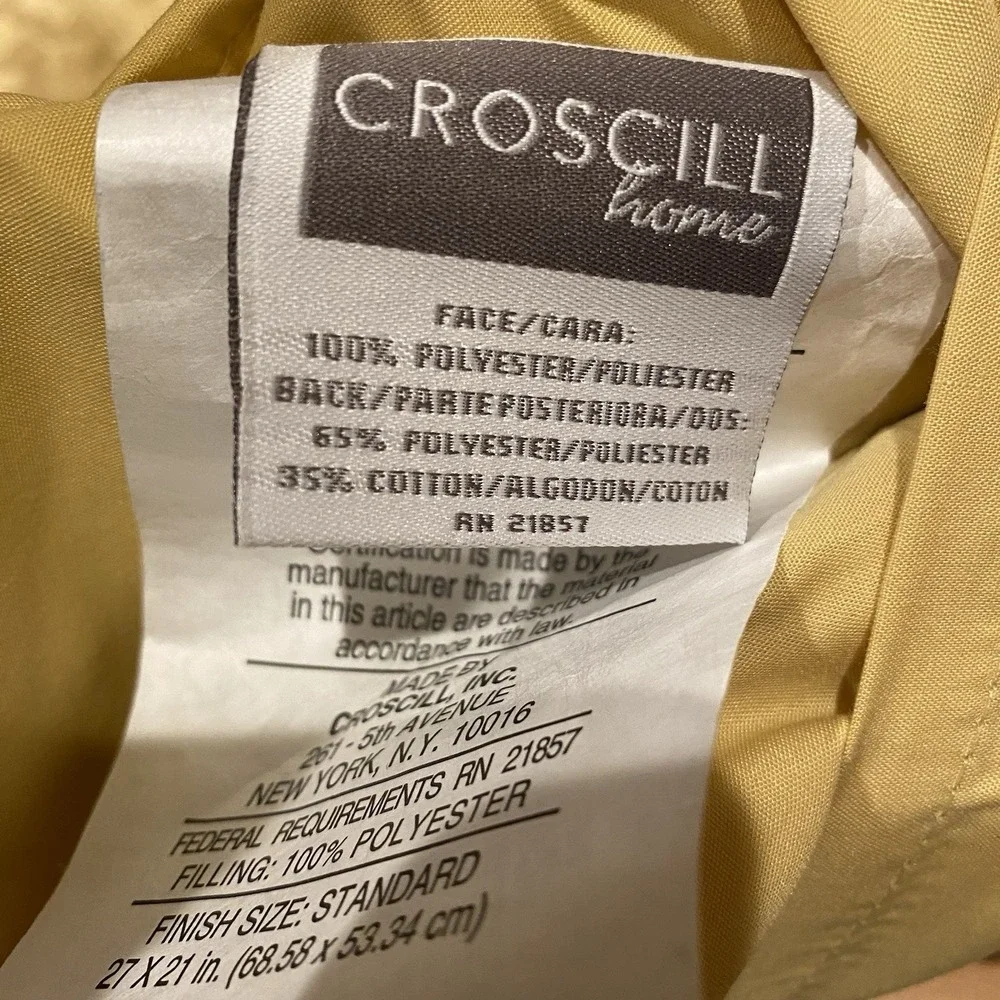 Croscill Standard‎ Corded Pillow Shams Set Of 2 NICE Golden Yellow